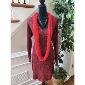 Derek Heart Women's Maroon 100% Acrylic V-Neck Long Sleeve knit Sweater Size 2X